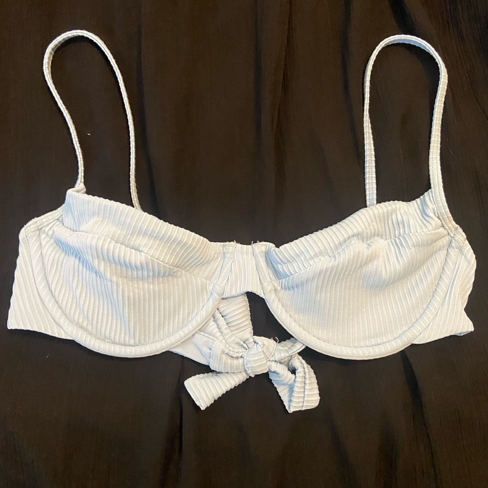 Monday Swimwear Maui Top - Sky Blue Rib